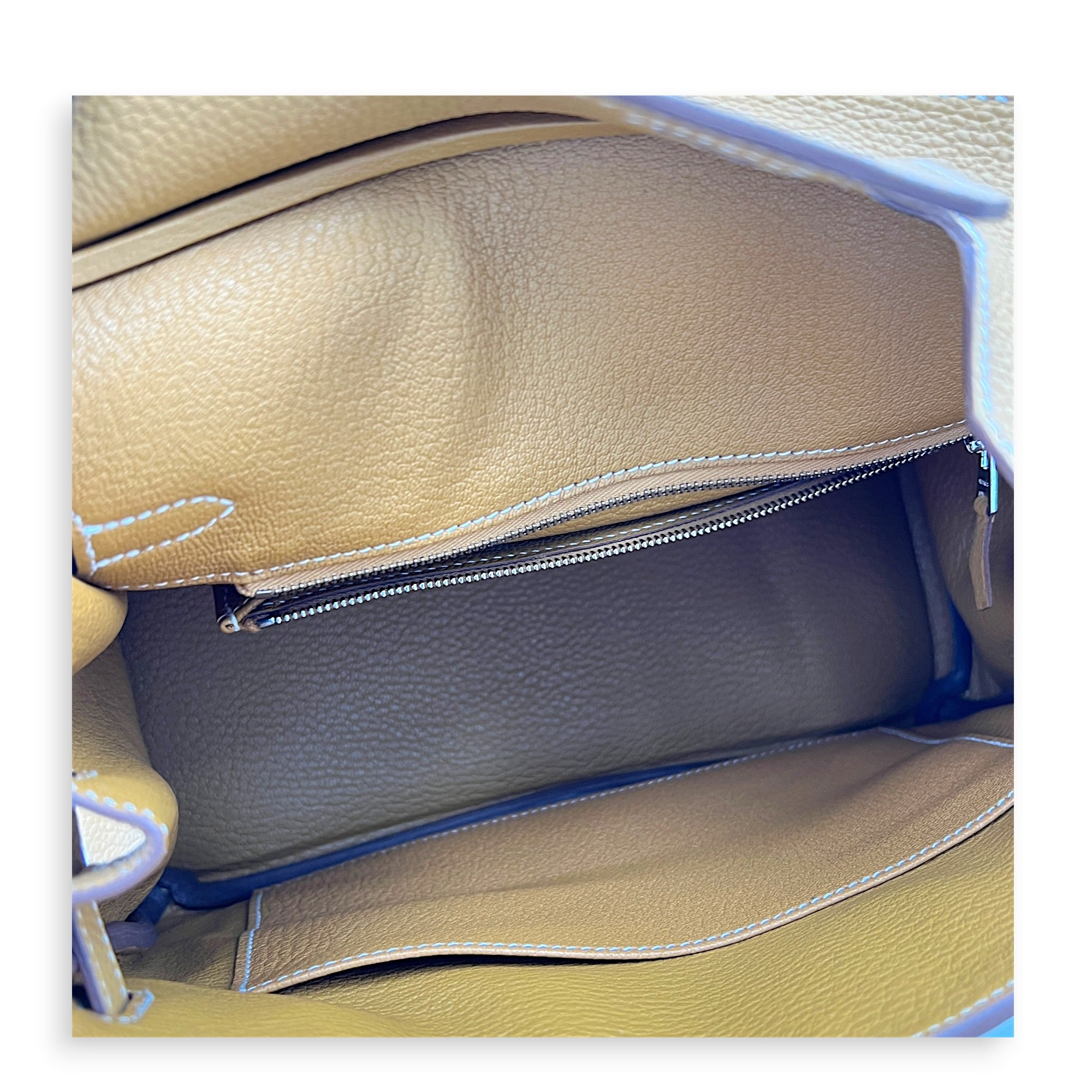 Birkin 25 Natural Sable Top Handle Bag in Togo, Palladium hardware
