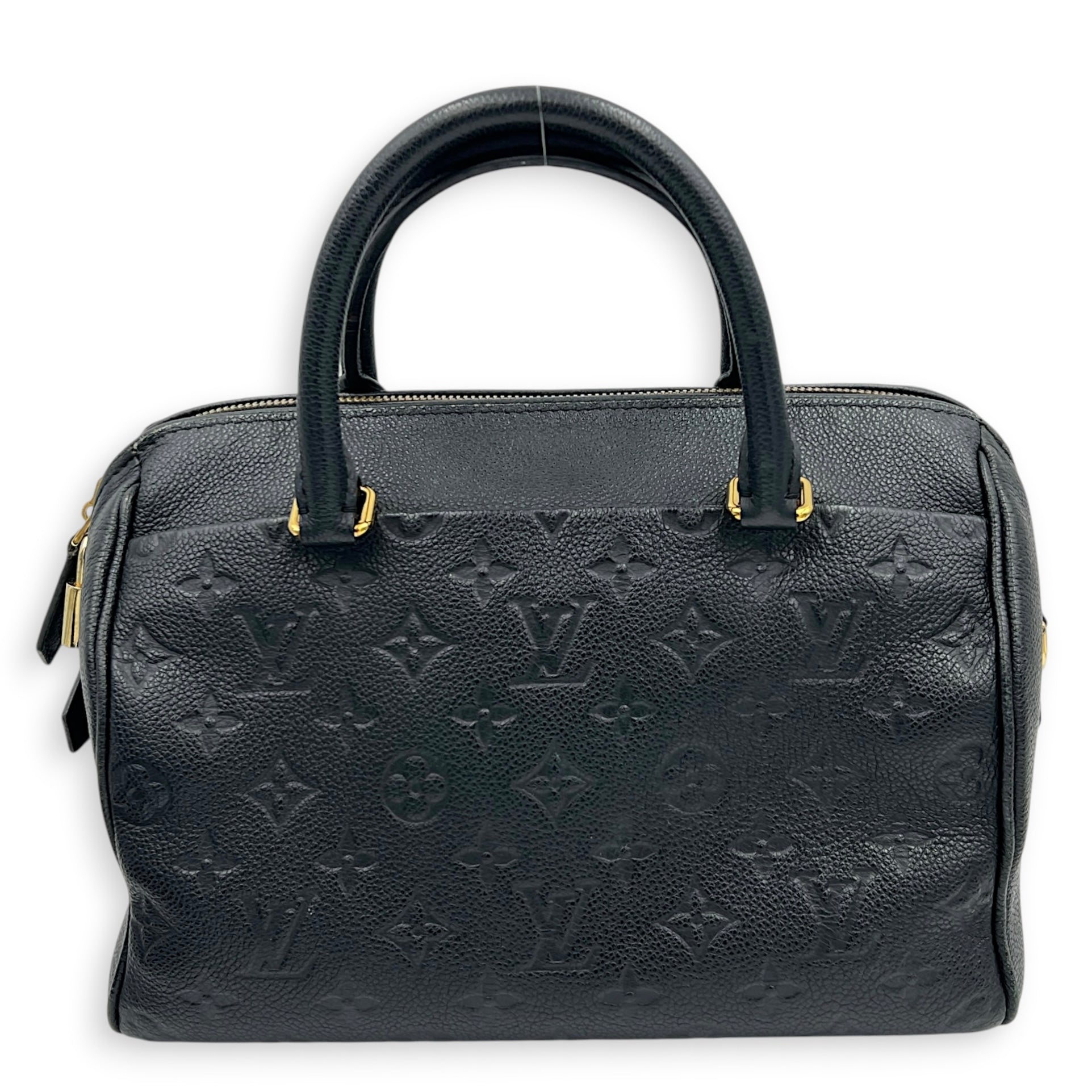 Speedy Top Handle Bag 25 Black in Empreinte Leather, Gold hardware