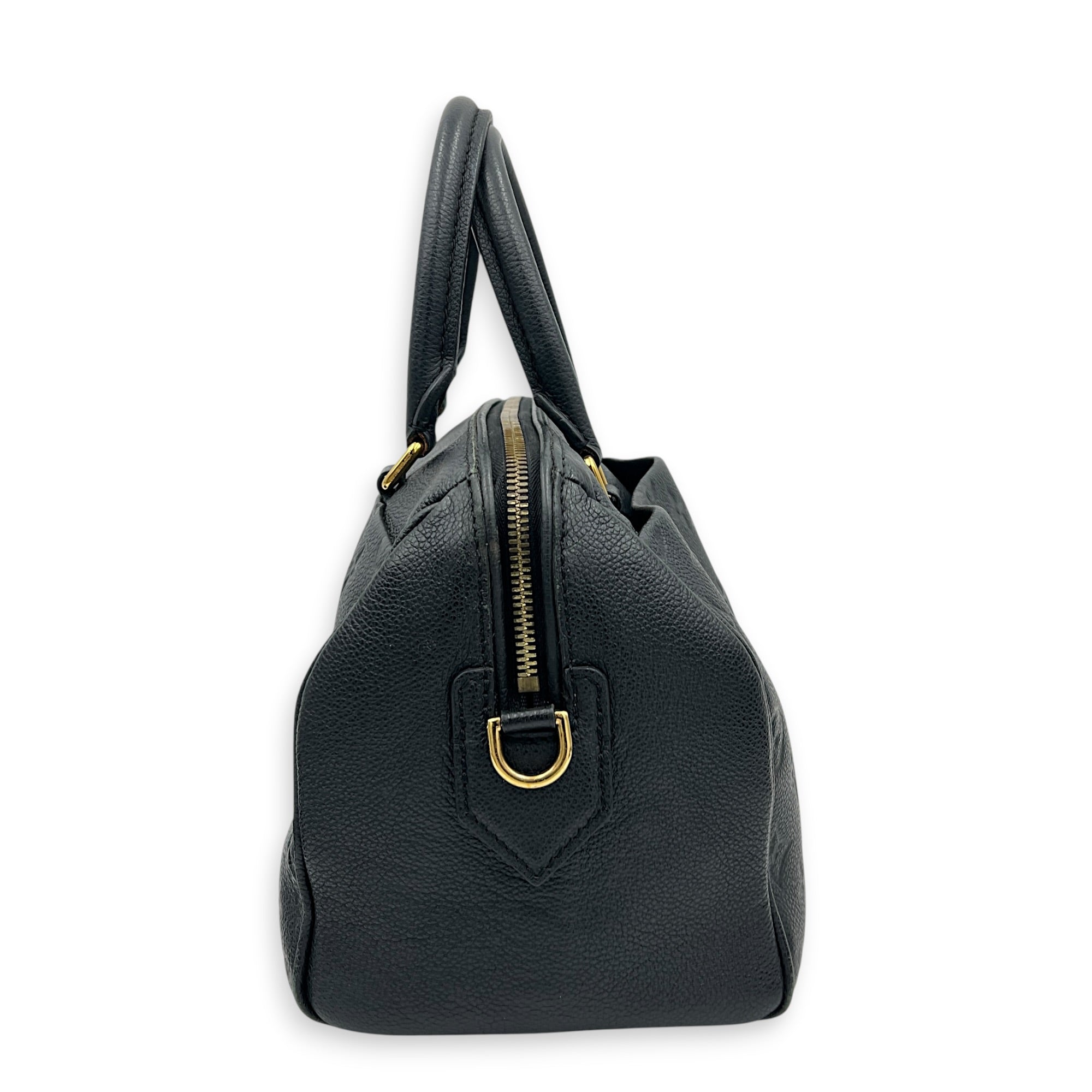 Speedy Top Handle Bag 25 Black in Empreinte Leather, Gold hardware