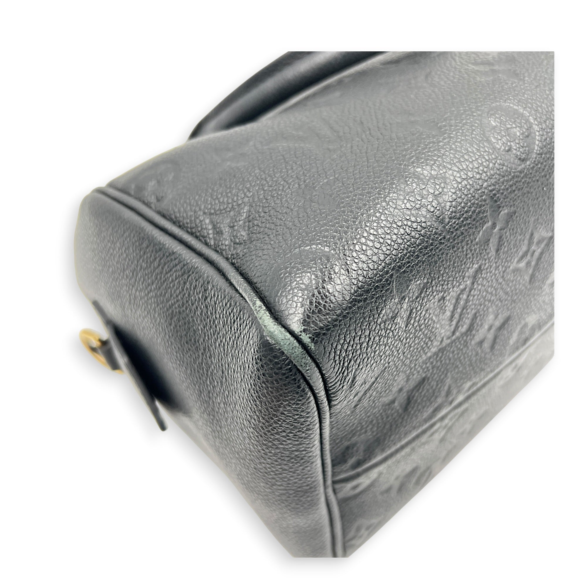 Speedy Top Handle Bag 25 Black in Empreinte Leather, Gold hardware