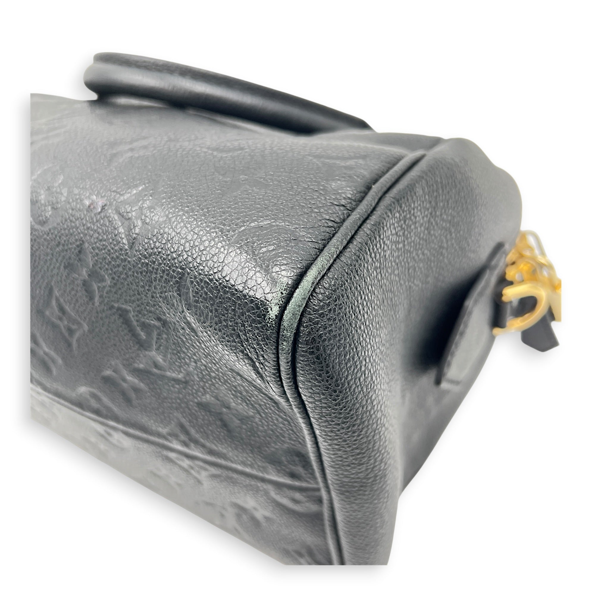 Speedy Top Handle Bag 25 Black in Empreinte Leather, Gold hardware