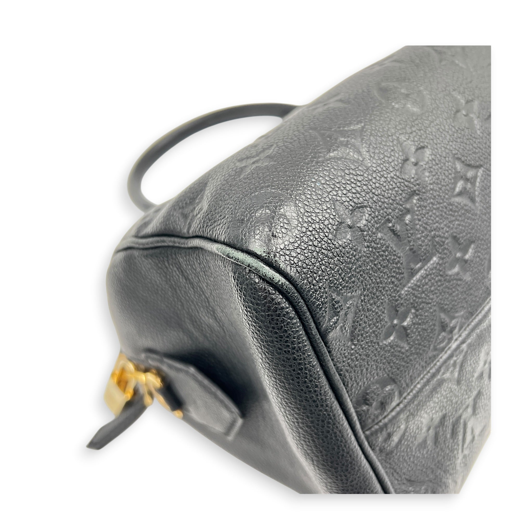 Speedy Top Handle Bag 25 Black in Empreinte Leather, Gold hardware
