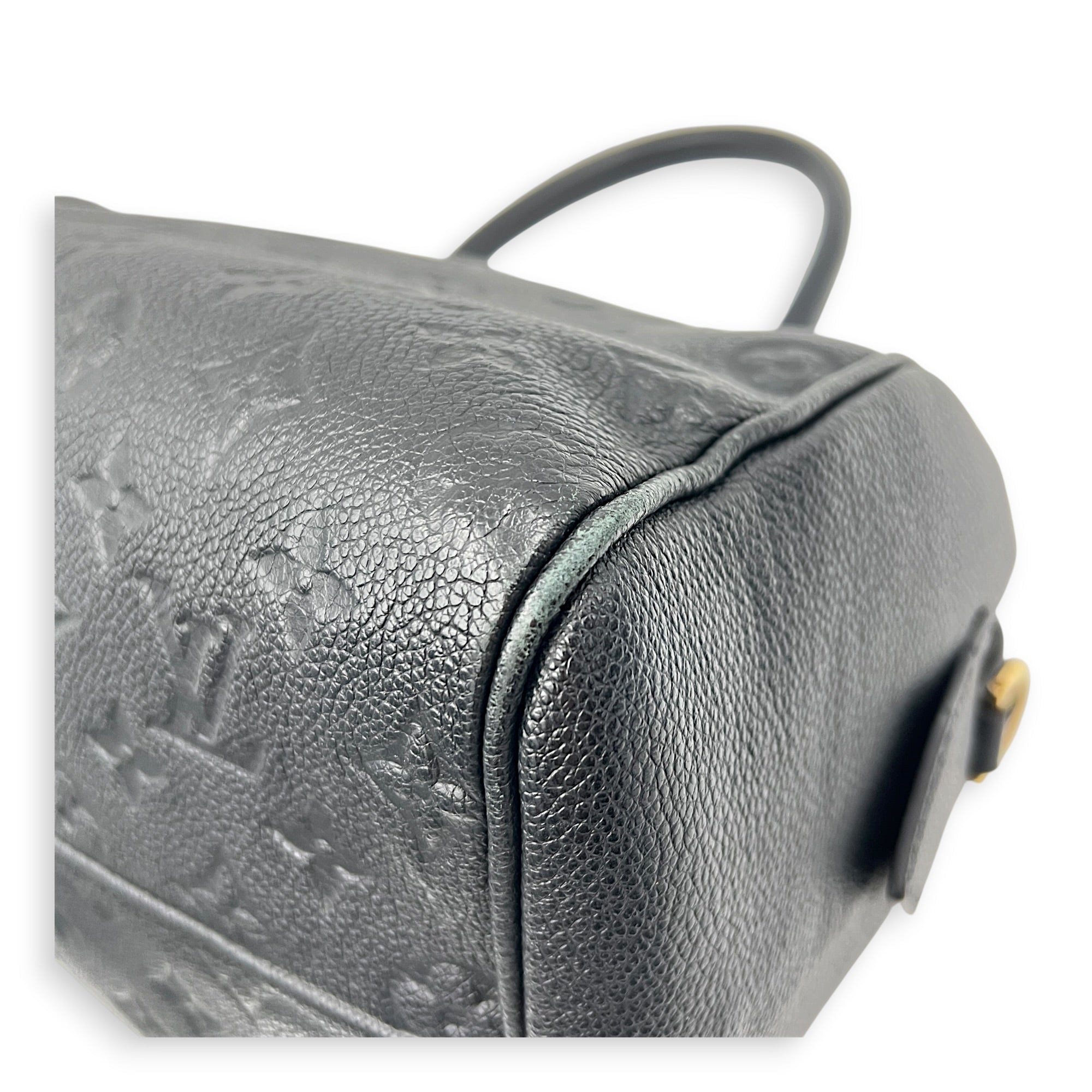 Speedy Top Handle Bag 25 Black in Empreinte Leather, Gold hardware