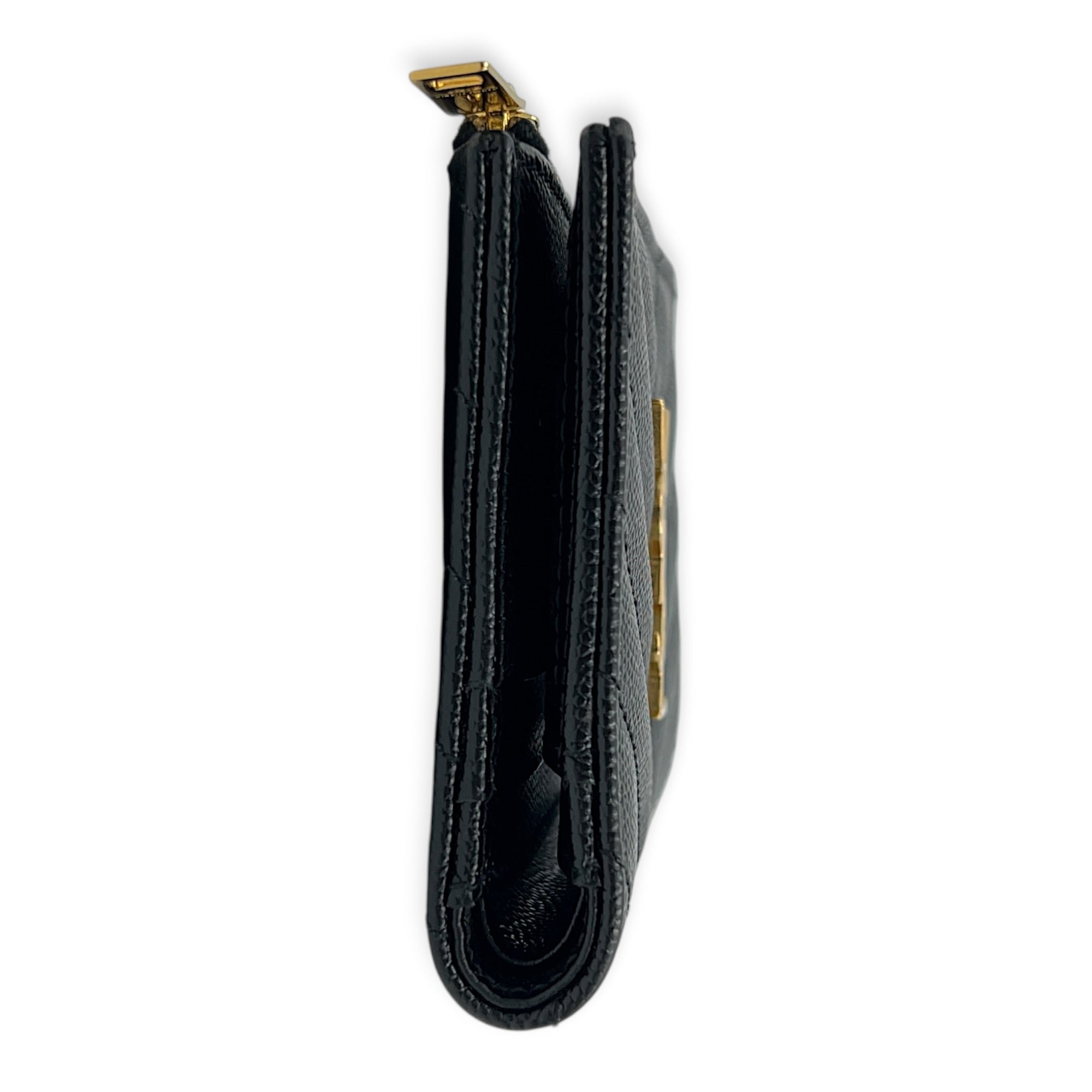 Cassandre Wallet Black in Calfskin, Gold hardware