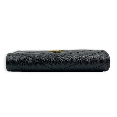 Cassandre Wallet Black in Calfskin, Gold hardware