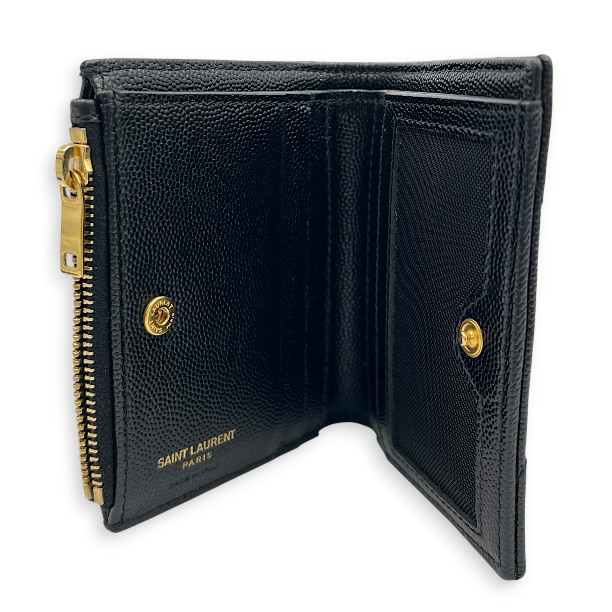 Cassandre Wallet Black in Calfskin, Gold hardware