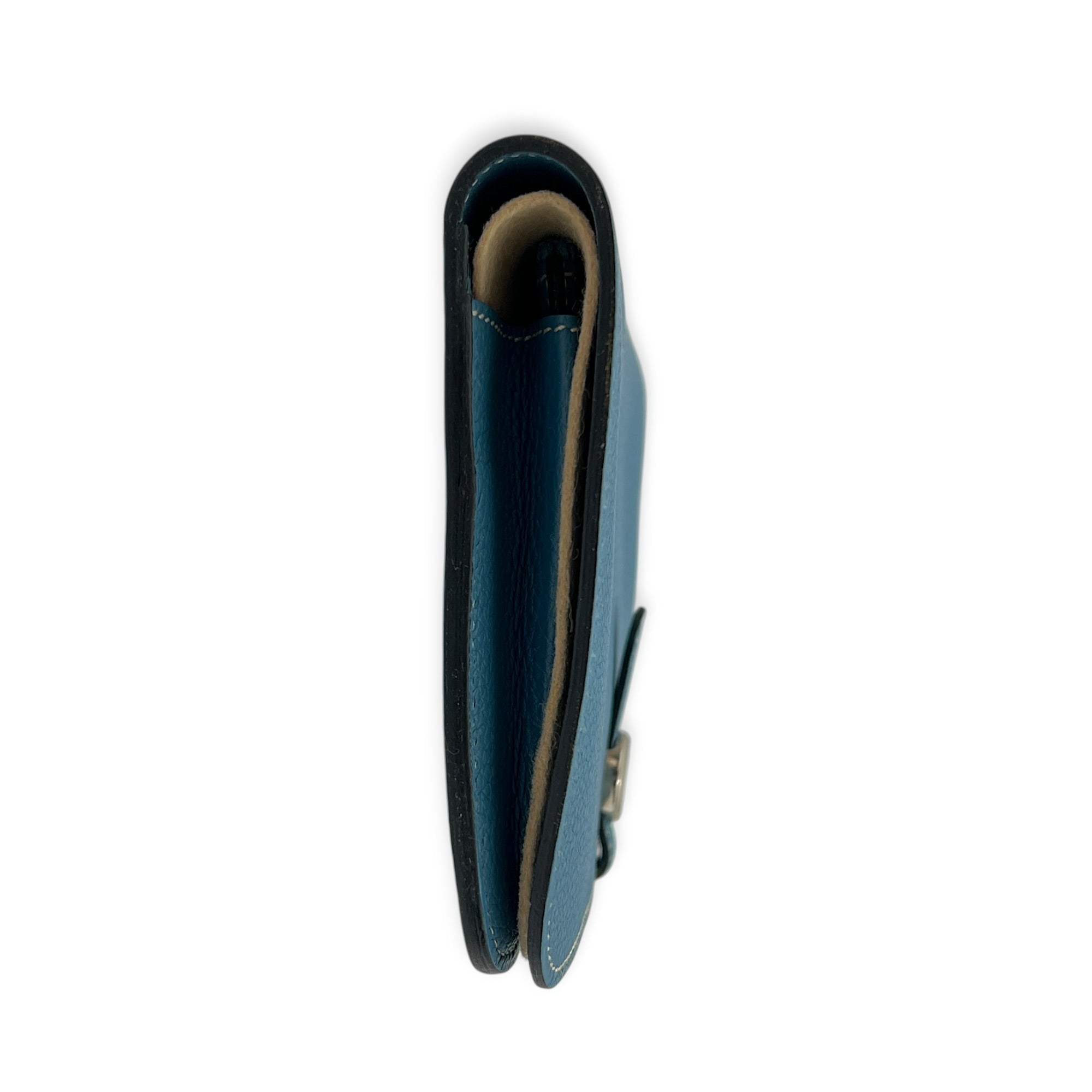Dogon Duo Blue Jean Wallet in Clemence, Palladium hardware