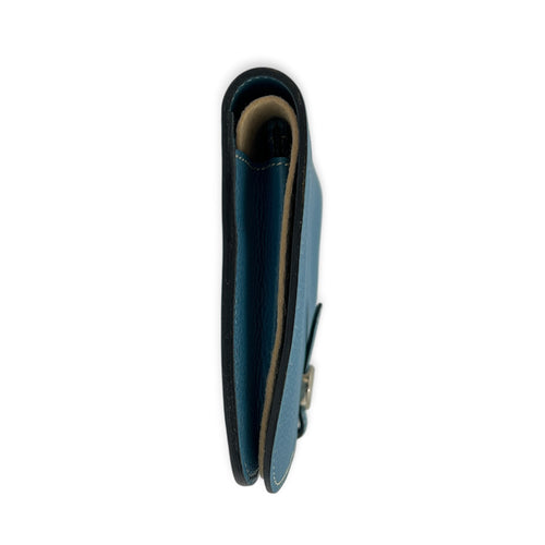 Dogon Duo Blue Jean Wallet in Clemence, Palladium hardware