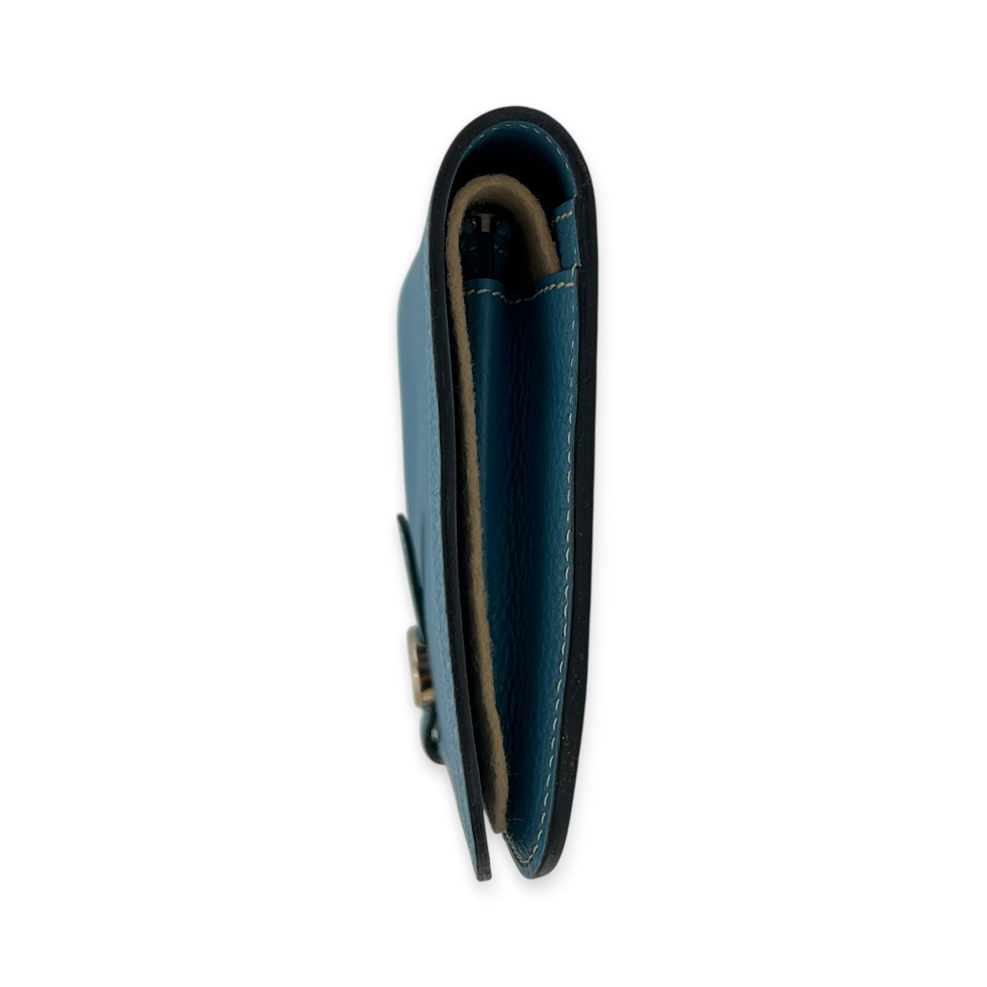 Dogon Duo Blue Jean Wallet in Clemence, Palladium hardware