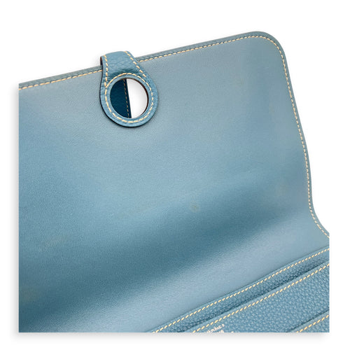 Dogon Duo Blue Jean Wallet in Clemence, Palladium hardware