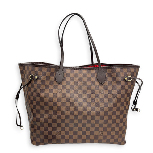 Neverfull GM Brown Tote Bag in Coated Canvas, Gold hardware