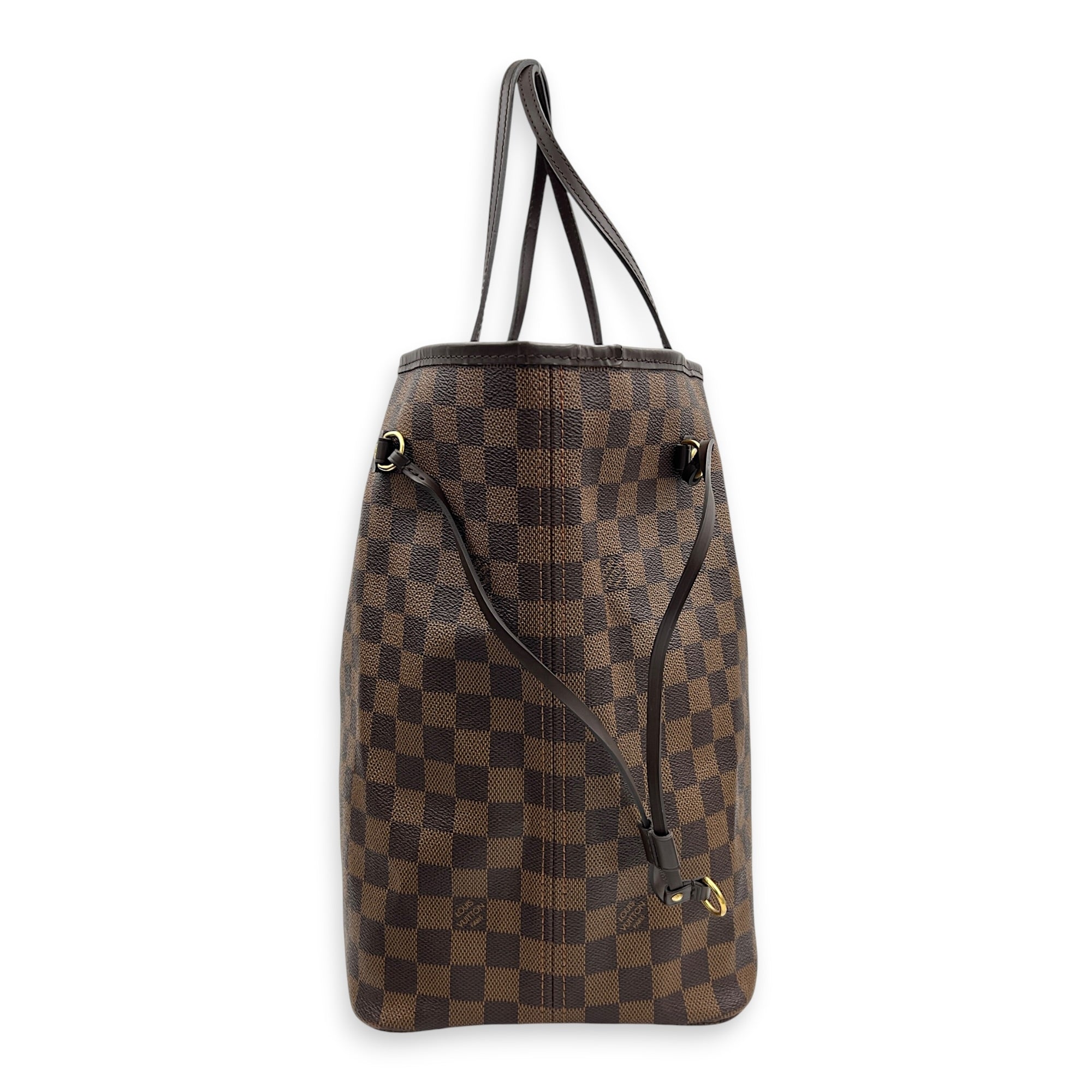 Neverfull GM Brown Tote Bag in Coated Canvas, Gold hardware