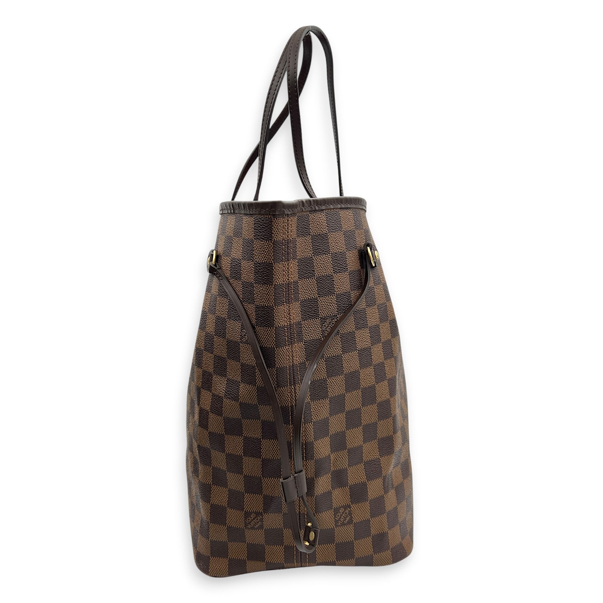 Neverfull GM Brown Tote Bag in Coated Canvas, Gold hardware
