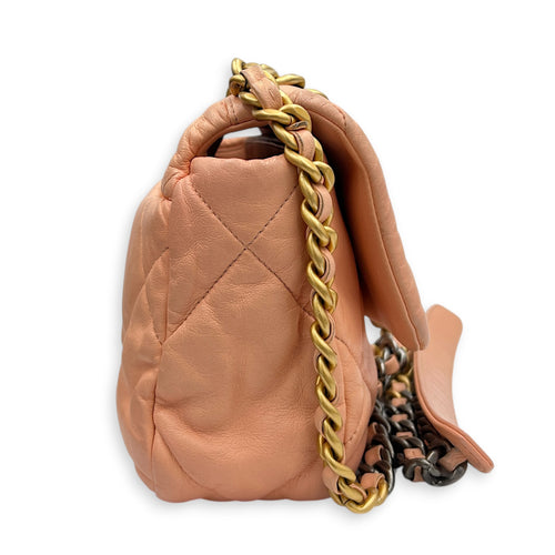 C19 Small Peach Shoulder Bag in Lambskin, Mixed hardware