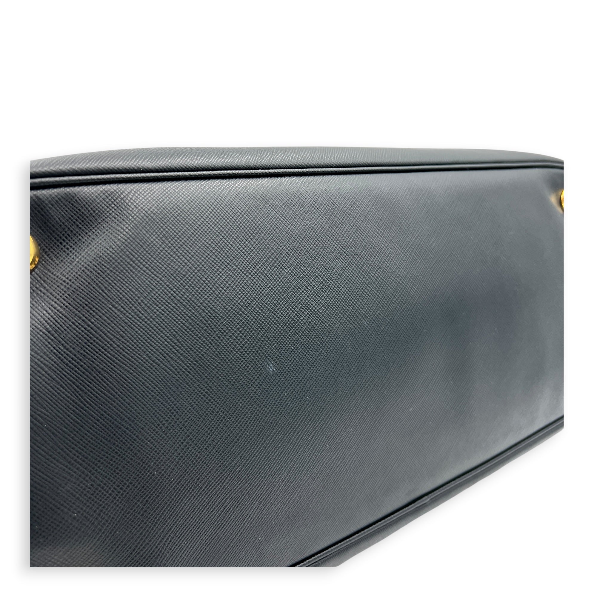 Galleria Top Handle Bag Black in Saffiano Leather, Gold hardware