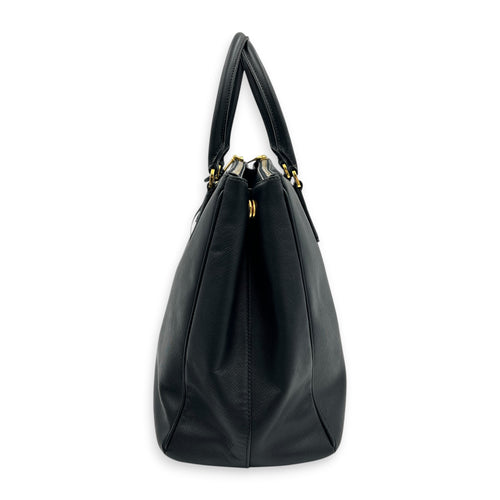 Galleria Top Handle Bag Black in Saffiano Leather, Gold hardware