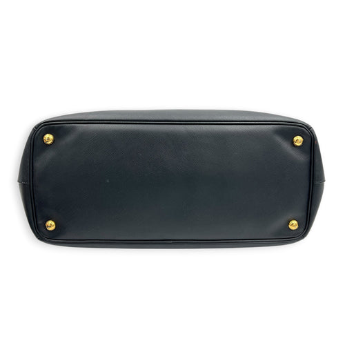 Galleria Top Handle Bag Black in Saffiano Leather, Gold hardware