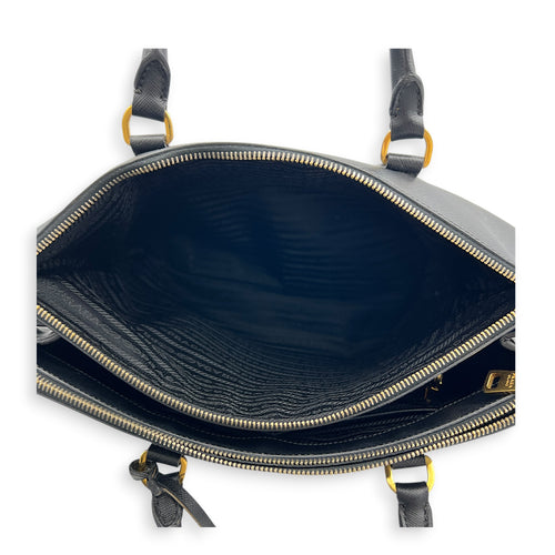 Galleria Top Handle Bag Black in Saffiano Leather, Gold hardware
