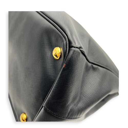 Galleria Top Handle Bag Black in Saffiano Leather, Gold hardware
