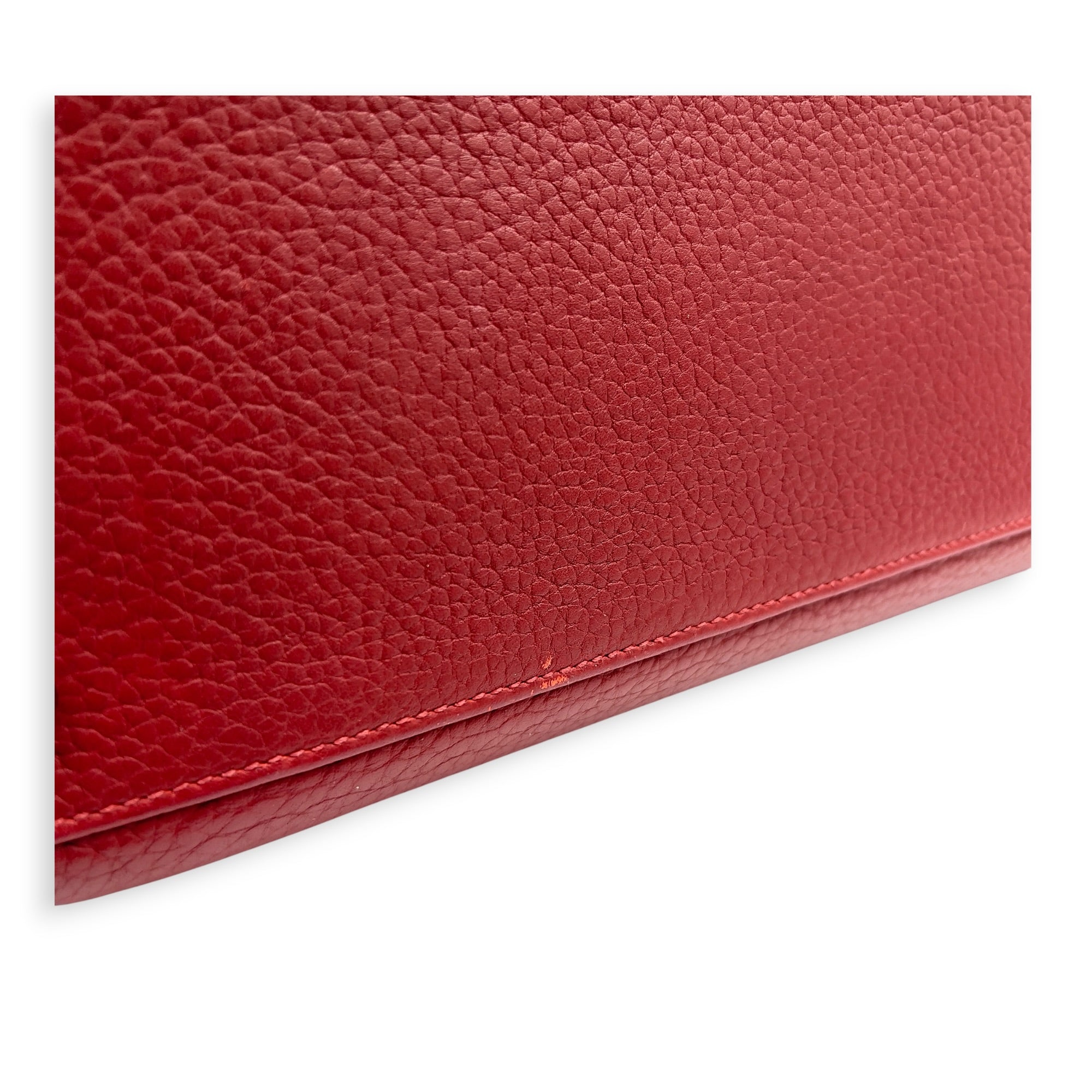 Kelly 32 Rouge H Top Handle Bag in Clemence, Palladium hardware