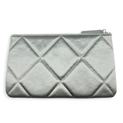 C19 Pouch Grey in Satin, Gold hardware
