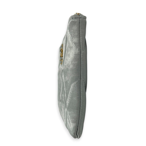 C19 Pouch Grey in Satin, Gold hardware