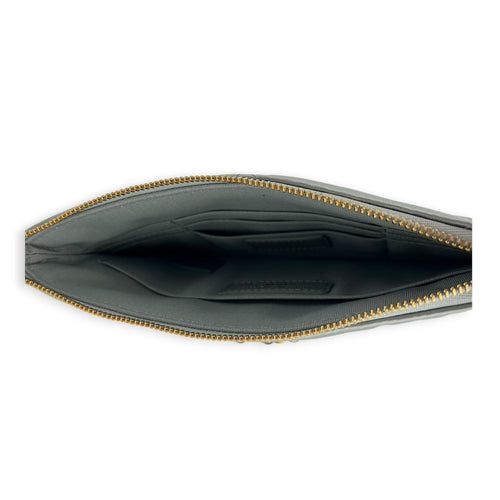 C19 Pouch Grey in Satin, Gold hardware