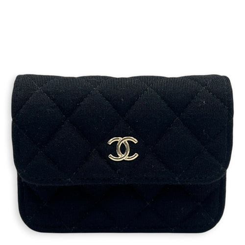 CC Crossbody Bag Black in Jersey, Gold hardware