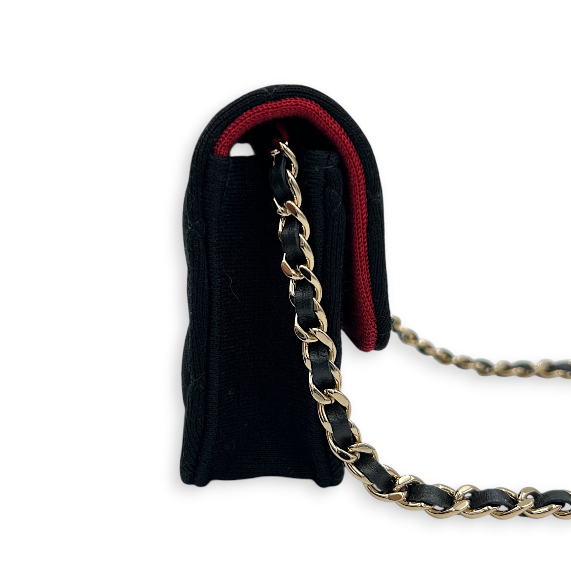 CC Crossbody Bag Black in Jersey, Gold hardware