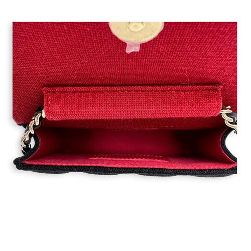 CC Crossbody Bag Black in Jersey, Gold hardware