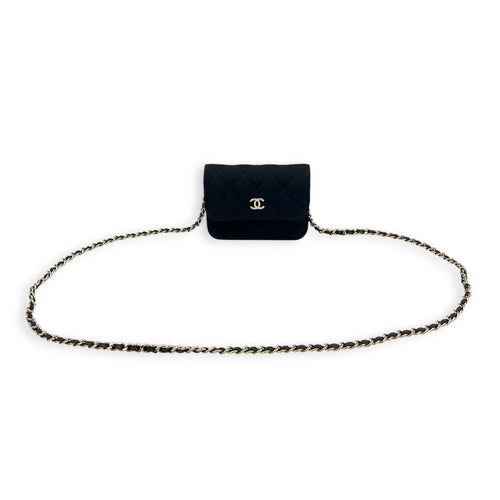 CC Crossbody Bag Black in Jersey, Gold hardware