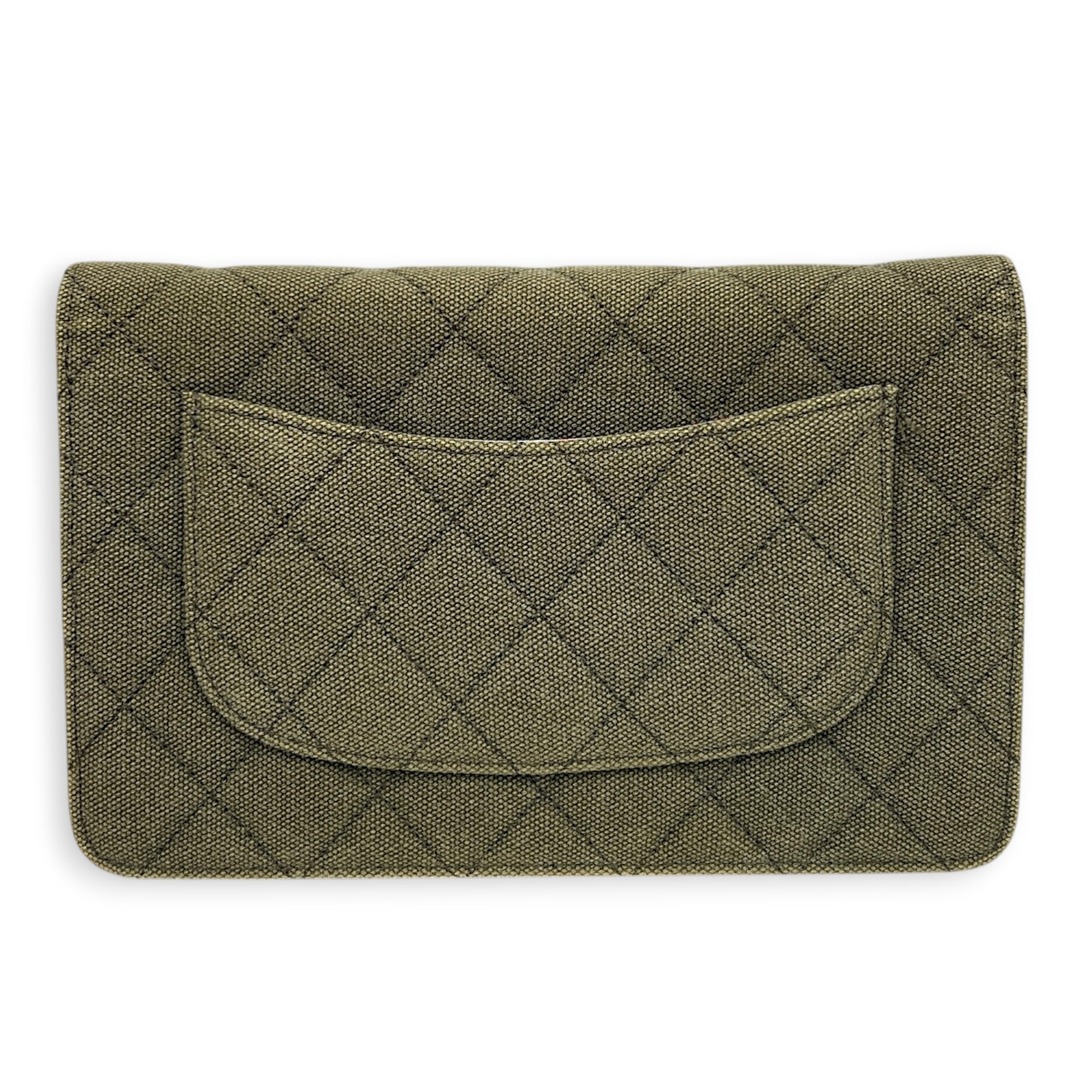 Coco Cuba Green Wallet On Chain in Denim, Gold hardware