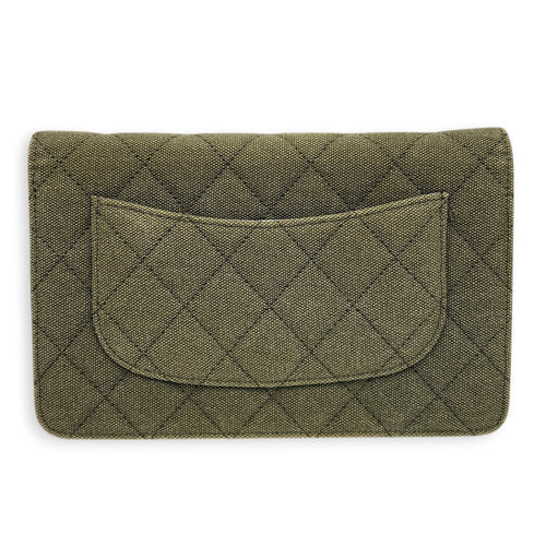 Coco Cuba Green Wallet On Chain in Denim, Gold hardware