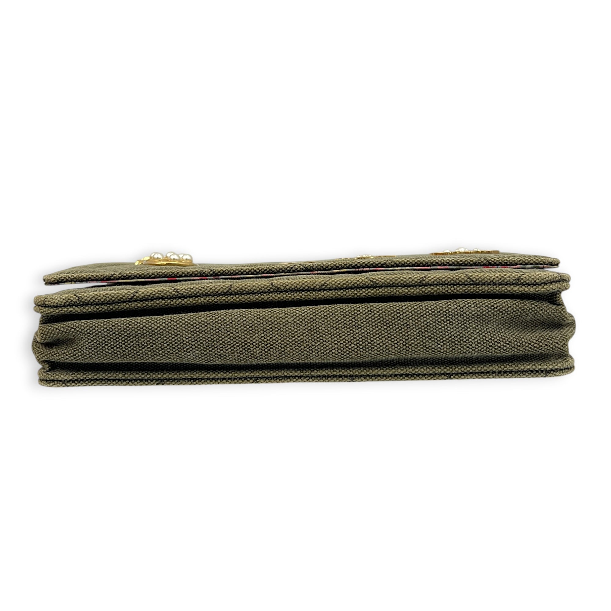 Coco Cuba Green Wallet On Chain in Denim, Gold hardware