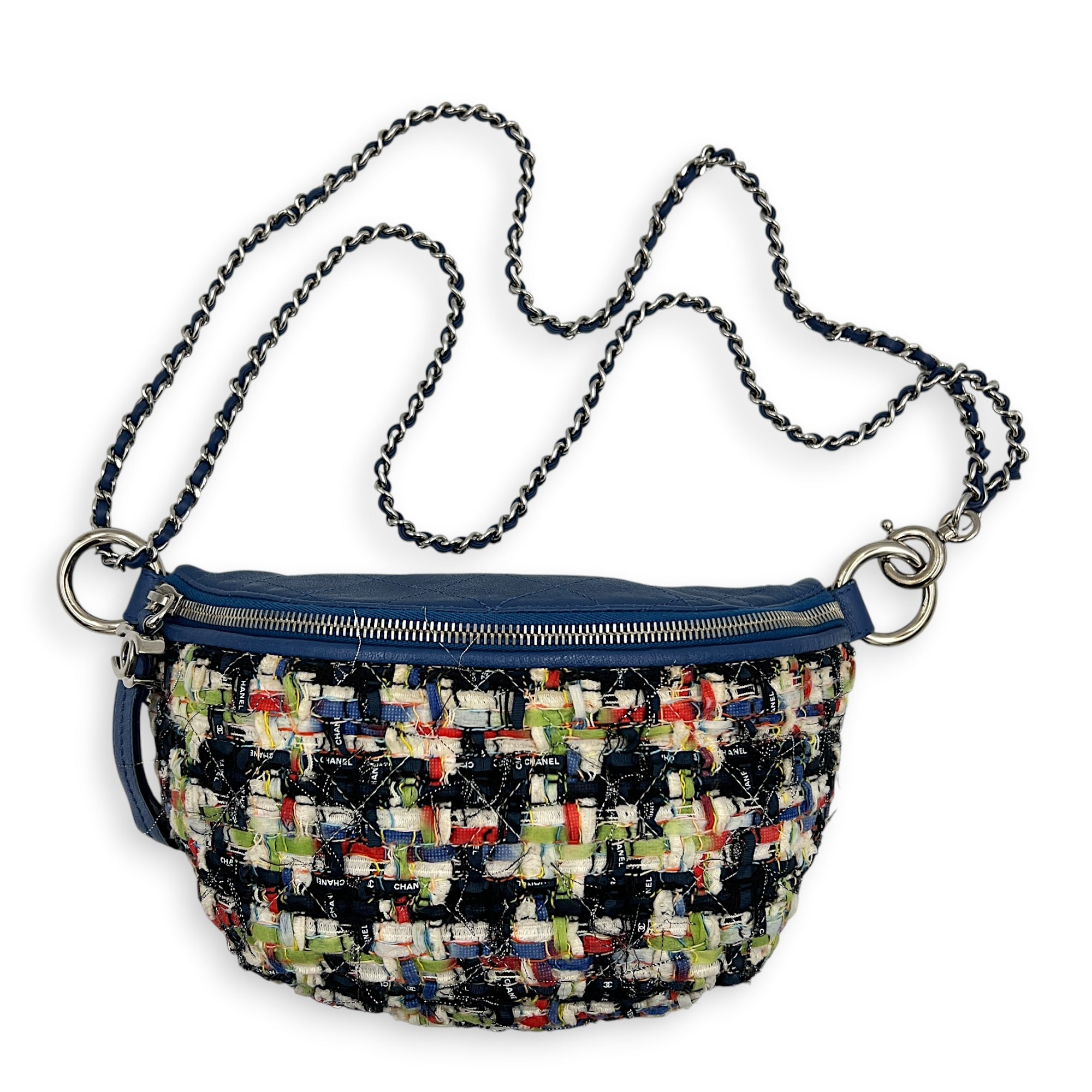Logo Waist Bag Multi-colour in Tweed, Silver hardware