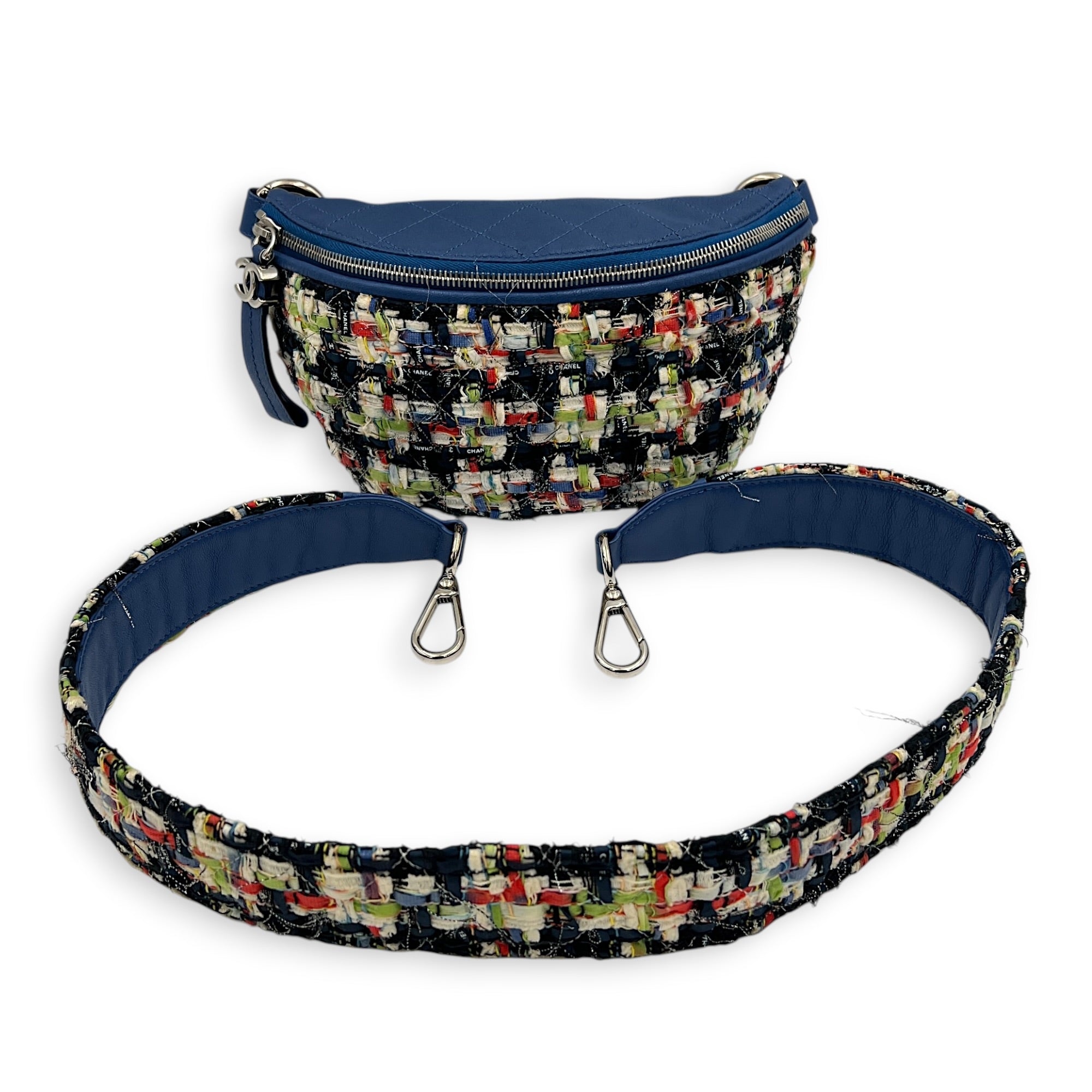 Logo Waist Bag Multi-colour in Tweed, Silver hardware