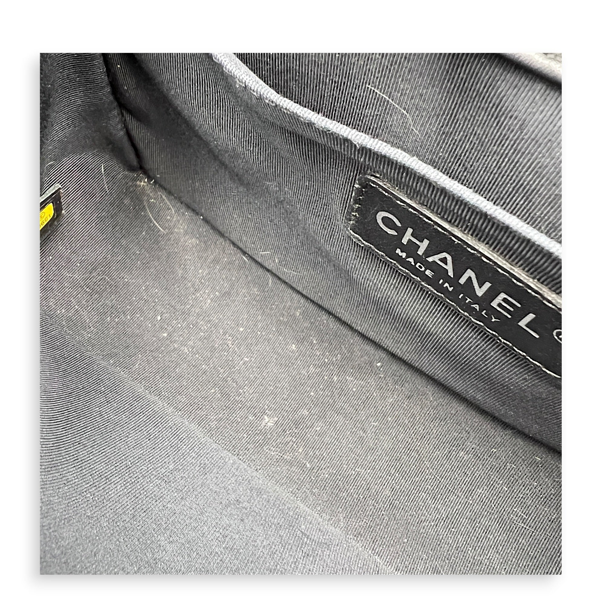 Boy Shoulder Bag Black in Calfskin, Ruthenium hardware
