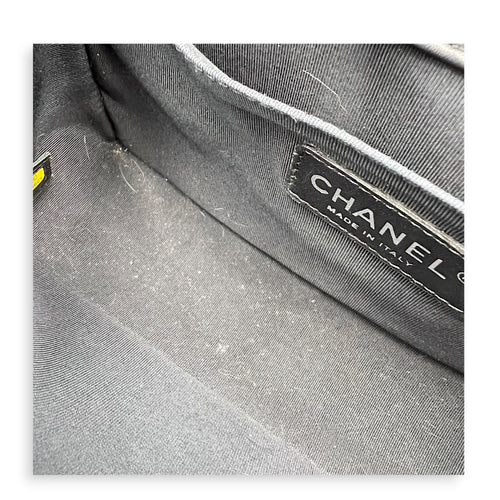 Boy Shoulder Bag Black in Calfskin, Ruthenium hardware