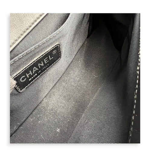 Boy Shoulder Bag Black in Calfskin, Ruthenium hardware