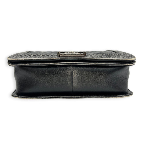 Boy Shoulder Bag Black in Calfskin, Ruthenium hardware
