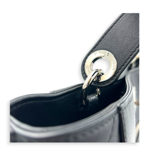 CC Bucket Bag Black in Calfskin, Silver hardware
