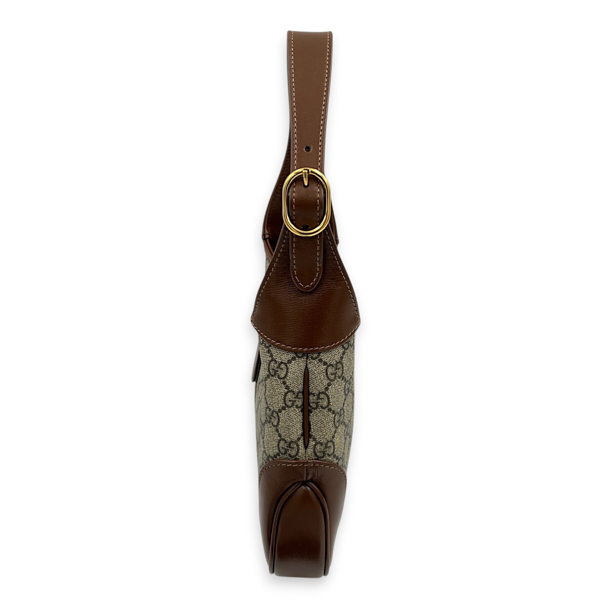 Jackie 1961 Shoulder Bag Brown in Coated Canvas, Gold hardware