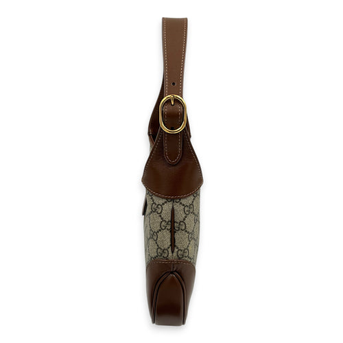 Jackie 1961 Shoulder Bag Brown in Coated Canvas, Gold hardware