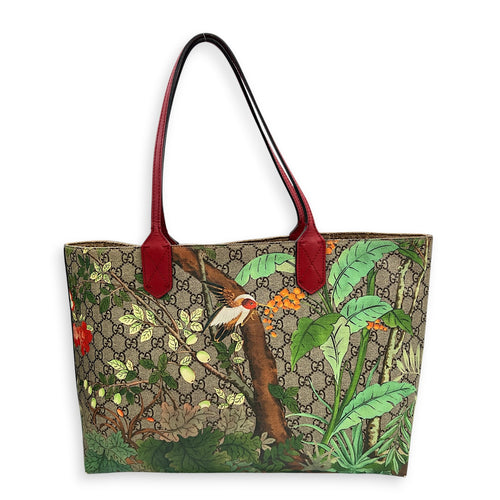 GG Supreme Multi-colour Tote Bag in Coated Canvas, Silver hardware