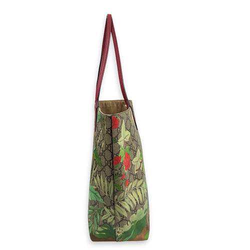 GG Supreme Multi-colour Tote Bag in Coated Canvas, Silver hardware