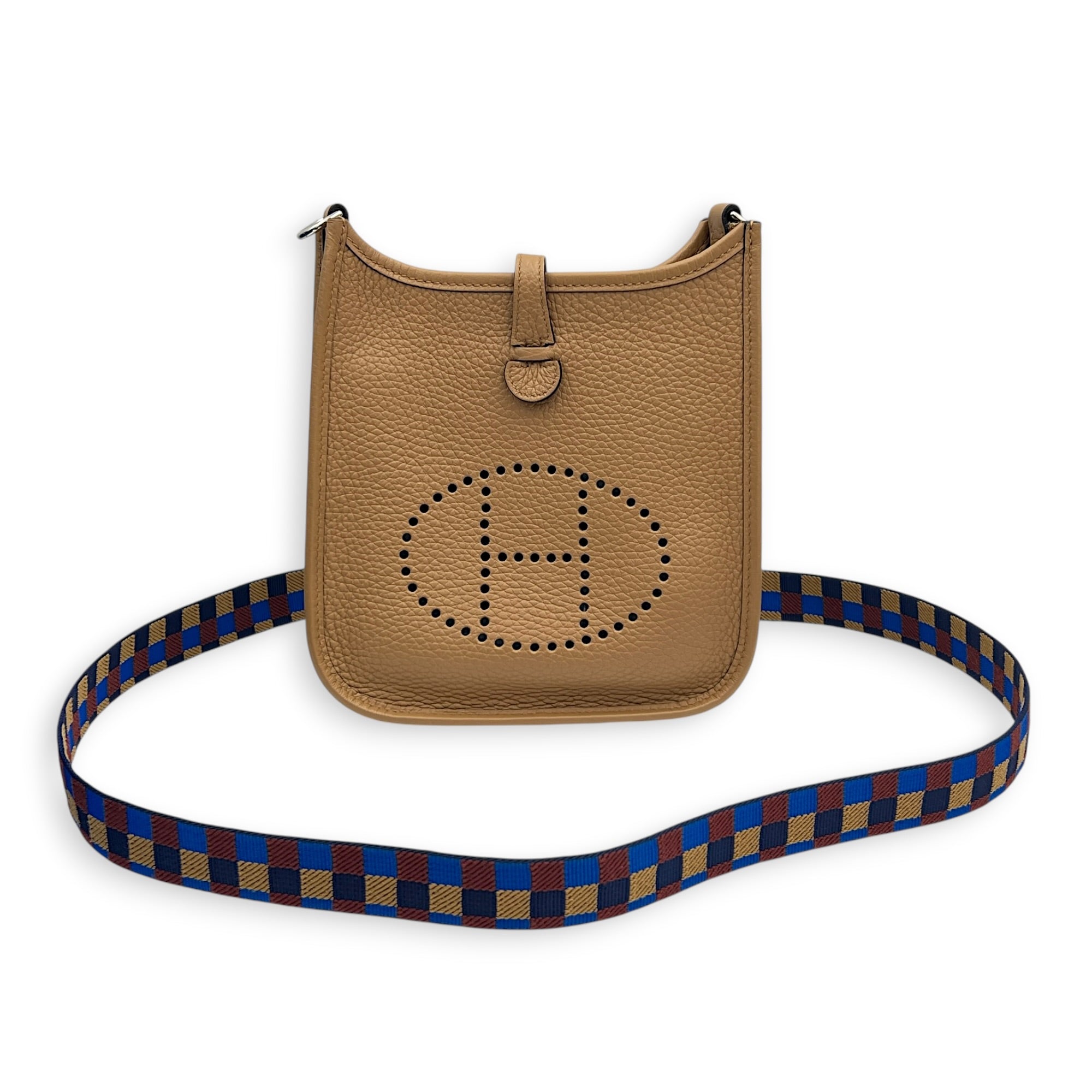 Evelyne Mini Biscuit Crossbody Bag in Clemence, Gold hardware