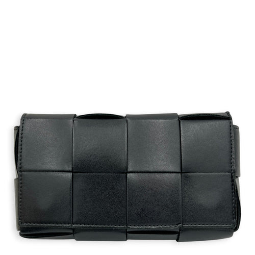 Cassette Belt Bag Black in Calfskin, Silver hardware