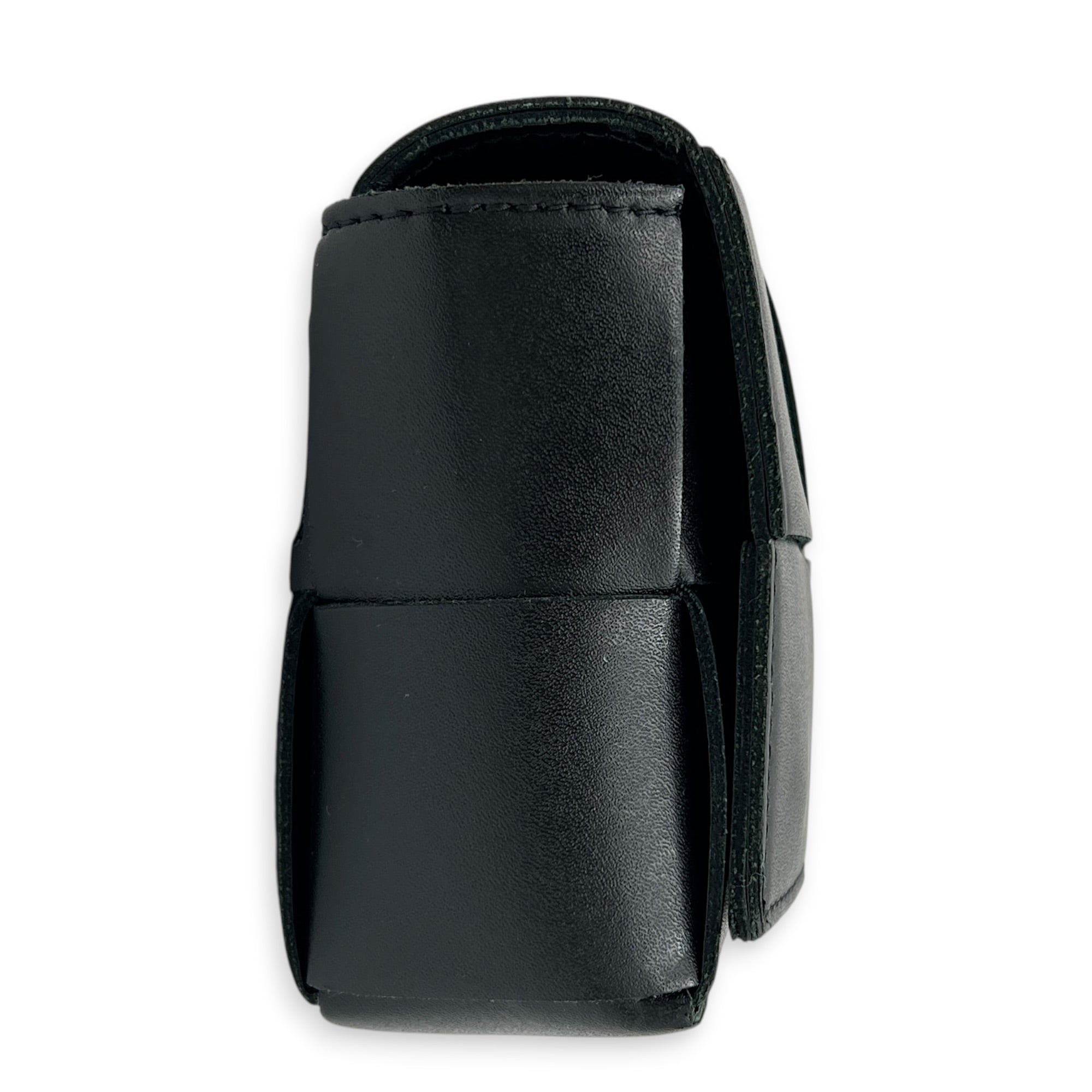 Cassette Belt Bag Black in Calfskin, Silver hardware