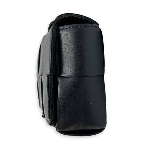 Cassette Belt Bag Black in Calfskin, Silver hardware