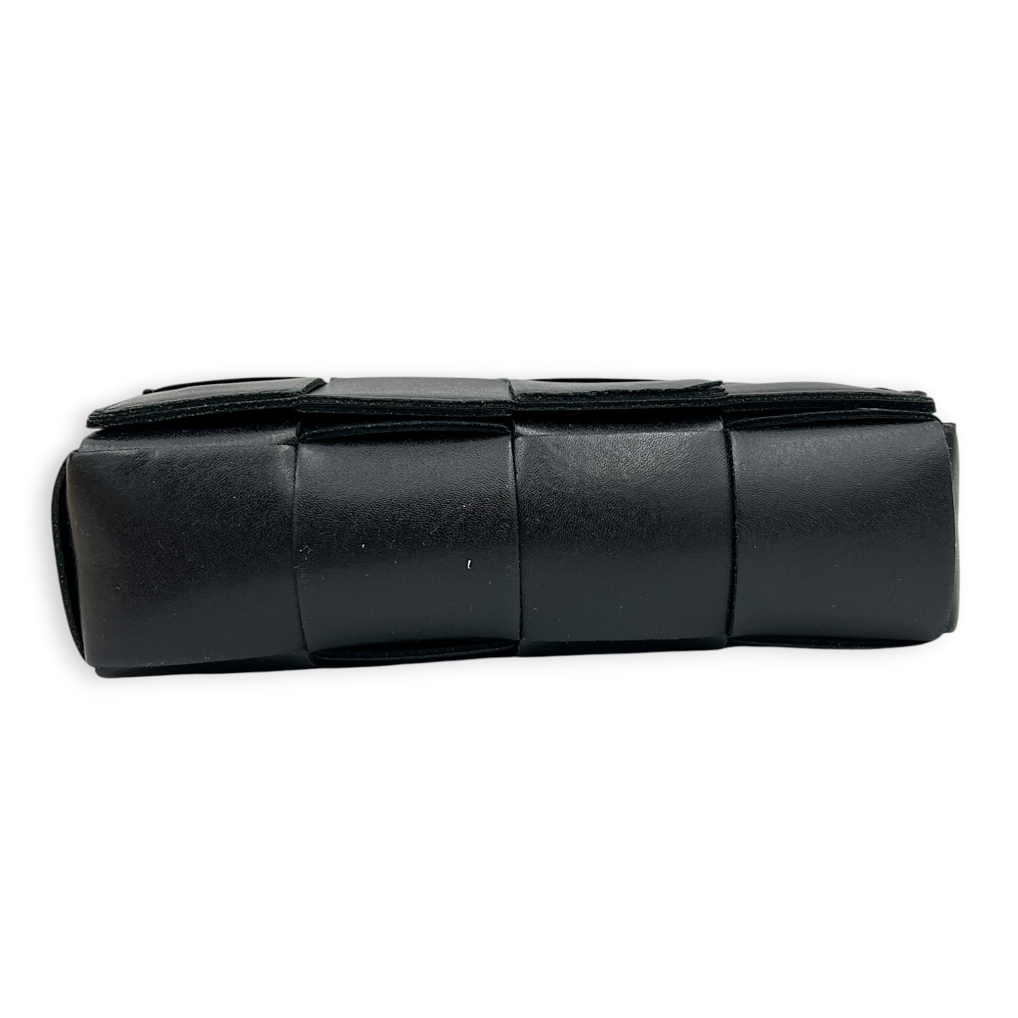 Cassette Belt Bag Black in Calfskin, Silver hardware